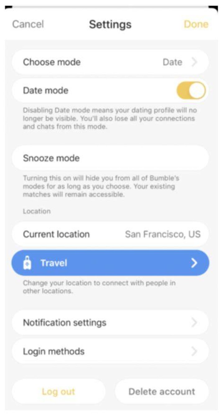 Quick Answer: What Is Bumble Travel Mode